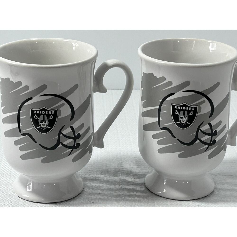 NFL Oakland Raiders - 10oz Expresso Cafe - Ceramic Cup - Mug, (Set of 2)